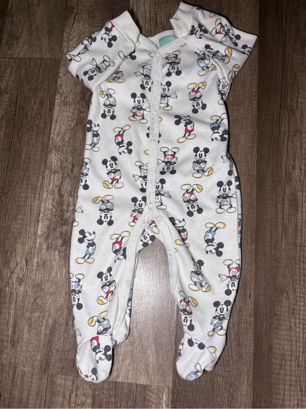 Disney Mickey Mouse Cream Printed One-Piece  bodysuit 200